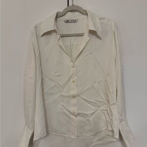 Zara Off-White Collared Shirt